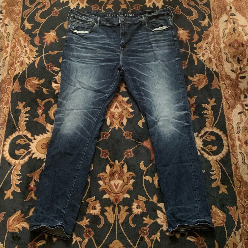 👖 AMERICAN EAGLE OUTFITTERS FADED BLUE SUPER SKINNY JEANS - SIZE 44 X 34 👖